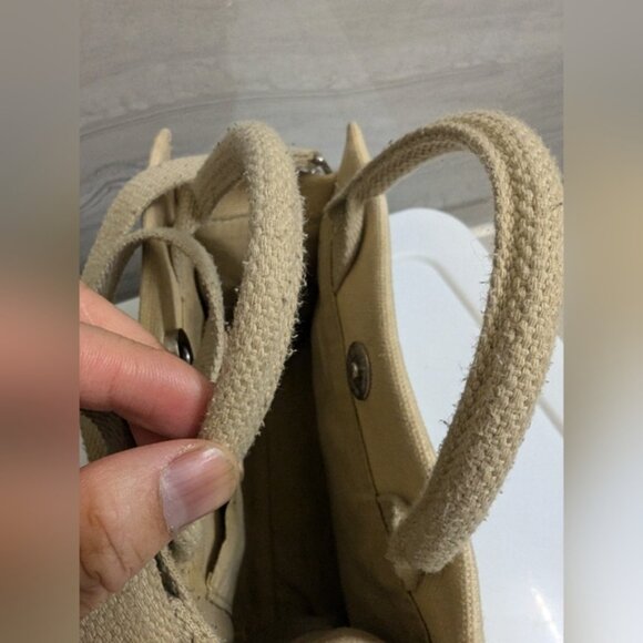 Brandon Blackwood ESR End Systemic Racism Canvas Tan Crossbody Mini Tote Bag - Picture 10 of 13